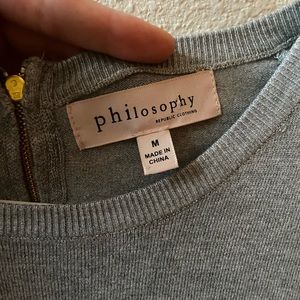 Philosophy Short Sleeved Cardigan with Gold Back Zip
